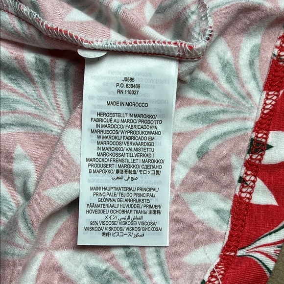 Boden NWT Effie Red Palm Print Faux Wrap Ruched Jersey Knit Dress - US 4 R - Picture 11 of 13